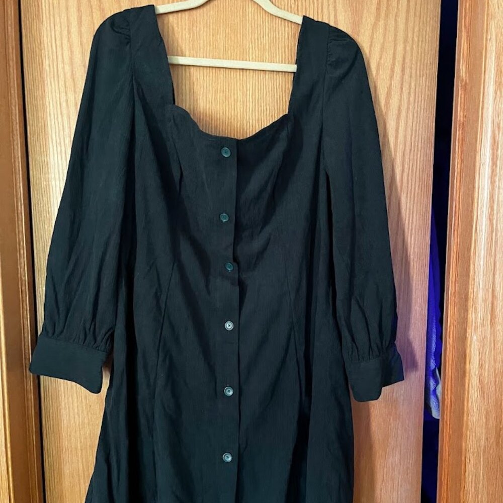Plus Size  Forest Green Corduroy Dress